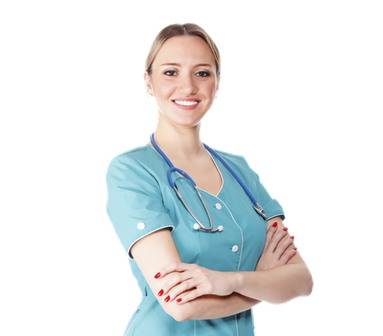Woman Vet with Dog